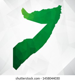 Map of Somalia - Green Geometric Rumpled Triangular , Polygonal Design For Your . Vector illustration eps 10