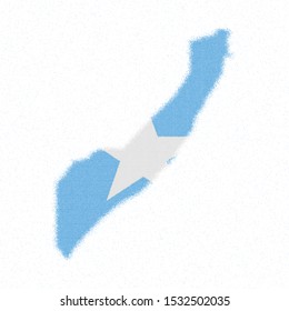 Map of Somalia. Mosaic style map with flag of Somalia. Beauteous vector illustration.