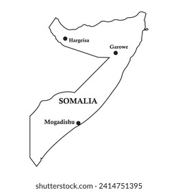 Mapa de la ilustración del vector somalia diseño simple