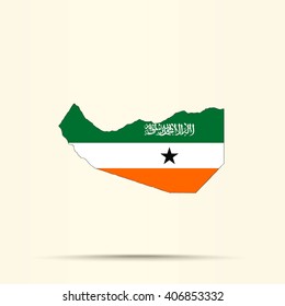 Map of Somaliland in Somaliland flag colors