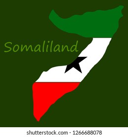 Map of Somaliland with flag - vector illustration