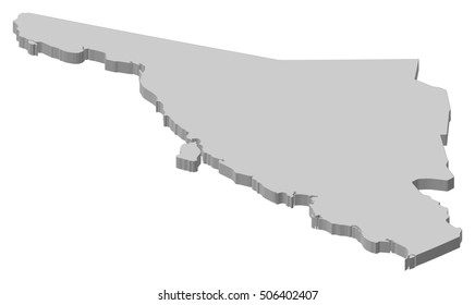 Map - Sonora (Mexico) - 3D-Illustration