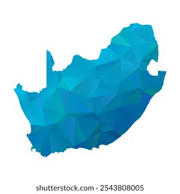 Map of South Africa - Blue Polygonal Design For Your. Vector illustration eps 10.