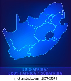 Map of south africa with borders as scribble