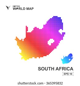 Map Of South Africa Dotted Vector,Abstract computer graphic colorful