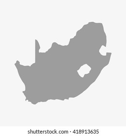 Map  of South Africa in gray on a white background