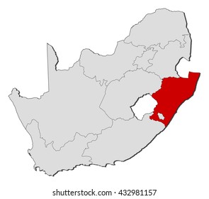 Map - South Africa, KwaZulu-Natal