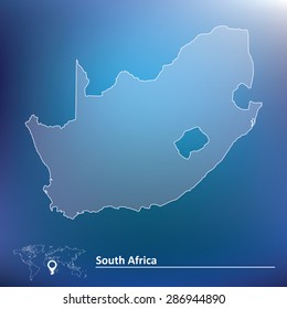 Mapa de Sudáfrica - ilustración vectorial