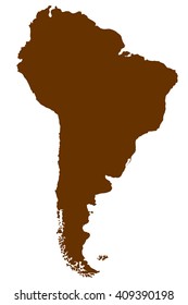 Map of South America,