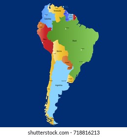 Map of south america.