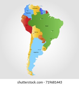 Map of south america.