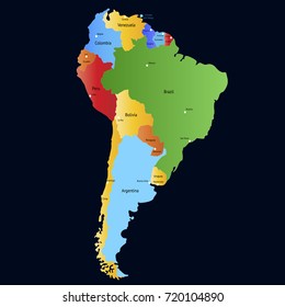 Map of south america.