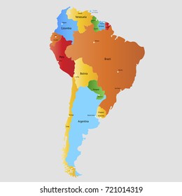 Map of south america.