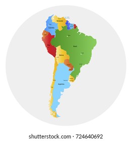 Map of south america.