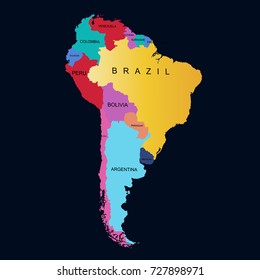 Map of south america.