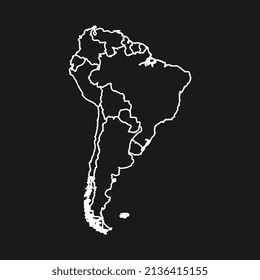 Map of South America with borders