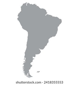 Mapa de Sudamérica con países. Mapa estilizado de Sudamérica en estilo moderno minimalista