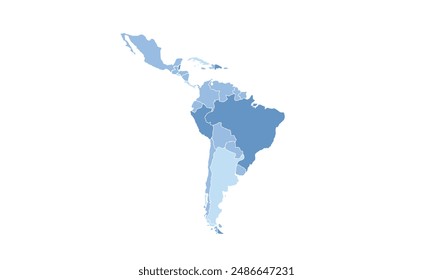 Mapa de Sudamérica para educación, Viajes por todo el mundo, geografía de la tierra, diseños de Sitios web, fondo, estudio de geografía, trabajo en gráficas. Adecuado para Profesionales de negocios, diseñadores y creativos, comercializadores.