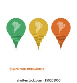 Map of South America Pointer - Vector Illustration - Infographic Element