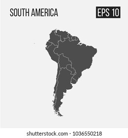 mapa de Sudamérica con regiones EPS 10