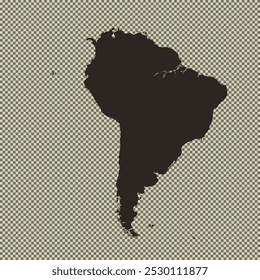 Mapa de América del Sur, silueta de signos. Mapa mundial Globo. Ilustración vectorial aislada sobre fondo transparente. Latina Continente americano