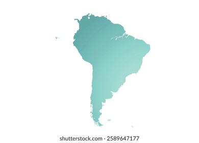 Map of South America, sign silhouette. World Map Globe. Vector Illustration isolated on transparent background. Latin American continent.