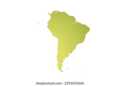 Map of South America, sign silhouette. World Map Globe. Vector Illustration isolated on transparent background. Latin American continent.