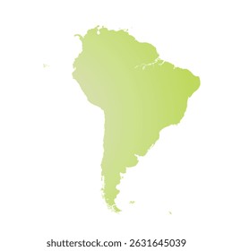 Mapa da América do Sul, silhueta de sinais. World Map Globe (em inglês). Ilustração de vetor isolada em plano de fundo transparente. América Latina.