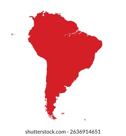 Mapa da América do Sul, silhueta de sinais. World Map Globe (em inglês). Ilustração de vetor isolada em plano de fundo transparente. América Latina.