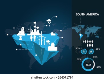 map south america vector