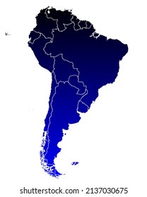 Mapa de Sudamérica como ilustración vectorial