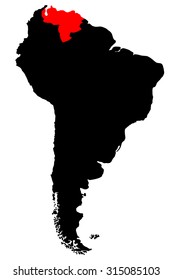 Map of South America, Venezuela