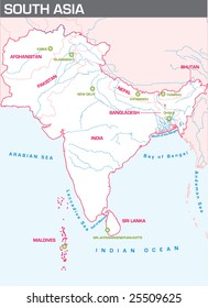 Map of South Asia