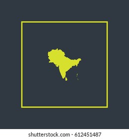 Map of South Asia with Countries Vector Illustration

