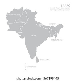 Map Of South Asian Association For Regional Cooperation (SAARC) 