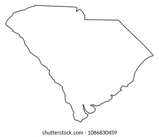 Map South Carolina Stock Vector (Royalty Free) 1086830459 | Shutterstock