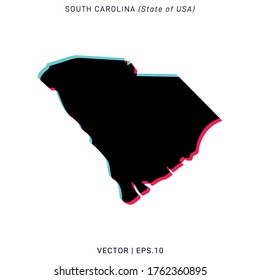 Map of South Carolina Vector Design Template