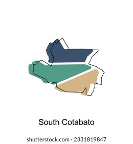 Map of South Cotabato colorful modern geometric vector design, World map country vector illustration template