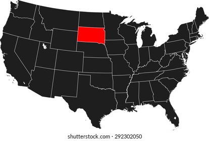 map of South Dakota