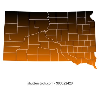 Map of South Dakota