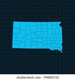 map of South Dakota