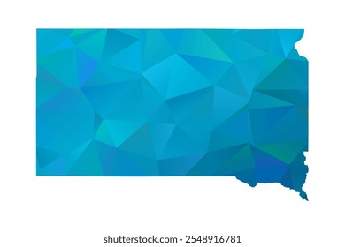 Map of South Dakota - Blue Polygonal Design For Your. Vector illustration eps 10.