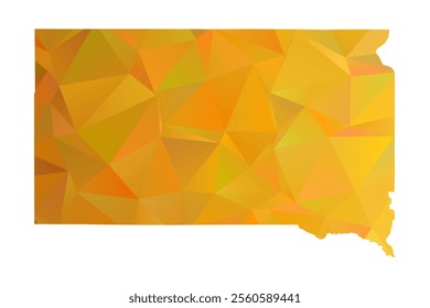 Map of South Dakota - Gold Polygonal Design For Your. Vector illustration eps 10.