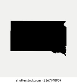 Map of South Dakota - United States outline silhouette graphic element Illustration template design
