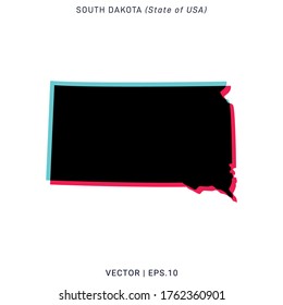 Map of South Dakota Vector Design Template