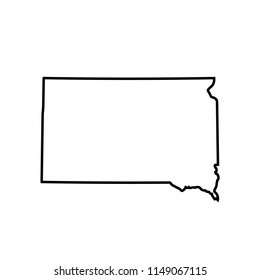 map of South Dakota. vector illustration