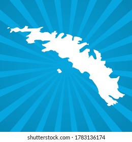 Map of South Georgia blue comic pop art vector.