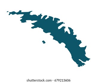 Map of South Georgia and the South Sandwich Islands - High detailed on white background. Abstract design vector illustration eps 10.