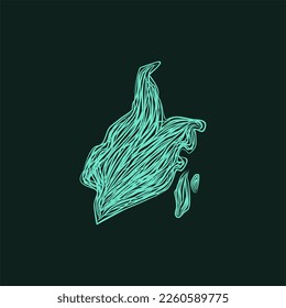 map of South Kalimantan artwork creative design