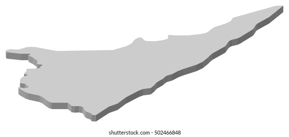 Map - South Karelia (Finland) - 3D-Illustration